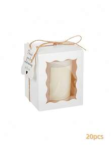 20PCS Clear Window Kraft Paper Sturdy Transparent Reusable Gift Boxes With Jute Tags Twine For Christmas Wedding Birthday Party Favors Jewelry Showcase Packaging Supplies - multicolor - View 10