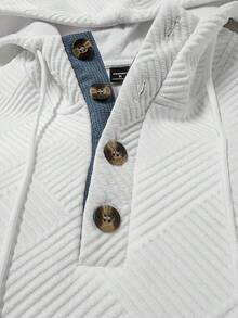 Manfinity Homme Sudadera con capucha casual y versátil para hombre para primavera y otoño - Blanco - Ver 5