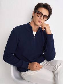 Manfinity Homme 男士純色休閒百搭日常穿著長袖針織衫 - 彩色 - 查看 6