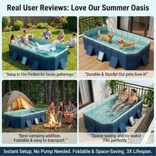 Foldable Non-Inflatable Family Swimming Pool, Adult & Child Portable Ground Pool, Easy Installation For Outdoor Backyard Garden Camping, Durable PVC Material - A - View 8