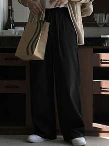 DAZY Men's Solid Black Commuter Pants For Autumn - Black - View 6