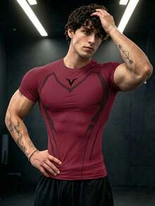 Gym Rark Camiseta deportiva de manga corta con estampado geométrico y mangas raglán para hombre - Multicolor - Ver 5