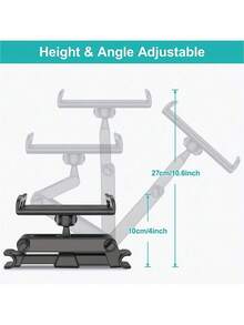 1 Pc Car Backseat Tablet Phone Holder Headrest Mount Adjustable Secure Grip Anti Slip Silicone Pads For 4.7 12.9 Inch Devices Easy Install Road Trip Accessory - Black - View 4