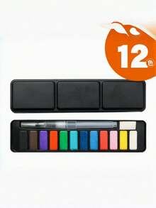 Portable Solid Watercolor Paint Kit With Mixing Palette, DIY Art Supplies In Metal Case, Travel Painting Set For Journaling & Card Making, Adults - one-size - View 11