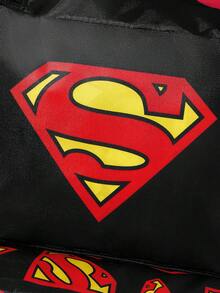SUPERMAN X SHEIN Logo印花聚酯纖維旅行收納袋 分類收納整理袋 多尺寸可選 - 黑紅色 - 查看 4