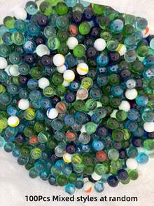 Colored Glass Marbles, Suitable For Ball Sprayers, With A Cat Eye Design, Bright Solid And Patterned Colors, Perfect For Gaming And Handicraft Projects - Multicolor - View 9