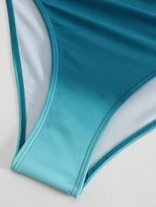 Swim SXY 夏季新款女款 2 件式海灘套裝，含一件式上衣、漸層編繩細肩帶、側綁帶海灘裙比基尼 3 件組 - 水鴨藍 - 查看 6