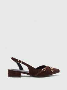 CUCCOO BIZCHIC New Design Pointed Minimalist Commuter Style Stylish Flats, Suitable For Christmas And Spring Wear - Dark coffee brown.. - View 8