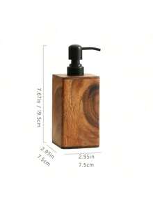 Leean Vintage Wooden Soap Dispenser, Solid Wood Outer Frame Bottle With Black Pump, 7 Oz/17 Oz Refillable Liquid Hand Soap Dispenser Bottle For Liquid Lotion, Bathroom Kitchen Dish Soap Dispensers - Rust Brown - View 9