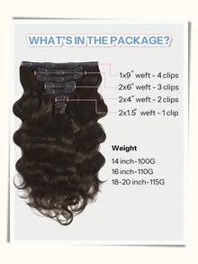 7Pcs Wavy Clip In Hair Extensions Real Human Hair Body Wave Hair Extensions For Women Natural Human Hair Extensions Clip Ins - S2 - View 2