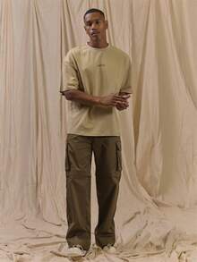 Musero Oversized Graphic Tshirt "BUILT FOR THE LONG RIDE"Back Graphic Tshirt Spring Summer Essentials - Coffee Brown - View 4