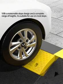 2 Pieces/1 Piece Set Of Heavy-Duty PE Portable Car Curb Ramp, Featuring A Slip-Resistant Traction Surface, Suitable For Use With Lawnmowers, Vehicle Access/Egress, And Pet Ramps. - Multicolor - View 4