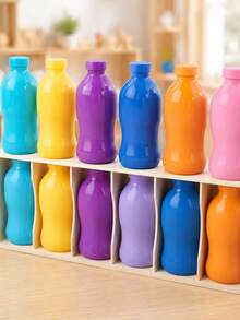 Juego de mesa interactivo de choque de botellas - Juego de adivinación y emparejamiento de botellas de plástico de colores, actividad grupal divertida para fiestas y noches de juegos, diseño compacto y portátil, regalo pensado para amigos y familiares, accesorio casual para aficionados - Juguete de descompresión - Ver 5