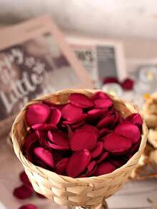 500/1000Pcs Burgundy Artificial Rose Petals, Realistic Silk Fake Flowers For Wedding Aisle Decor Table Scatter, Romantic Valentine's Day Party Supplies Bulk, Reusable Faux Flower Petals For Home Decoration - burgundy - View 4