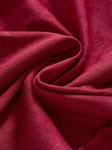 ROMWE Chaqueta capa con capucha bordada con hojas estilo Fairycore talla grande - Rojo - Ver 4