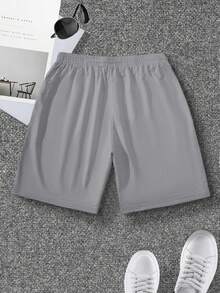 Manfinity Hypemode Men's Plus Size Fashionable Loose Simple Casual Shorts - Grey - View 2