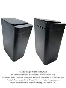 Ljia 2.7 Gallon/4 Gallon Automatic Sensor Trash Can With Lid, Touchless Narrow Small Garbage Bin, Smart Slim Plastic Waste Bin For Kitchen, Bathroom, Office, RV, Bedroom, Living Room, White And Grey - Black - View 3