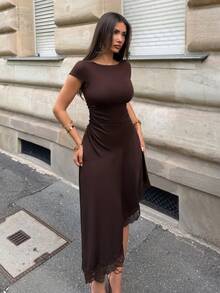 Women Long Dresses - Brown - View 6