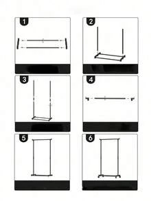 1pc Mobile Standing Coat Rack With Wheels, Indoor Home Bedroom Laundry Clothes Drying Hanger Rack, Adjustable Single/Double Rod, Suitable For Room, Balcony, Dorm, Living Room - Multicolor - View 5