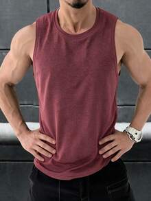GymBeat Men's Summer Casual Sports Tank Top - Pink - View 3
