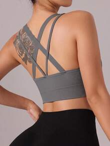 Velisys Velisys Women's Solid Color Seamless Casual Daily Sports Bra 3pcs/Set - Multicolor - View 4