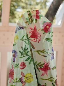 CottageSlumber Mature Style Fresh Floral Mesh Contrast Lace Sexy Plus Size Women Long Nightgown - Multicolor - View 8