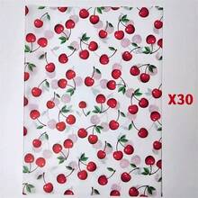 1包可愛時尚櫻桃印花禮品包裝薄紙，50*35cm薄紙，適用於禮品包裝、衣物防潮、紅酒包裝、禮盒填充、易碎品保護，生日、情人節、聖誕禮物裝飾 - 紅色車厘子 - 查看 3