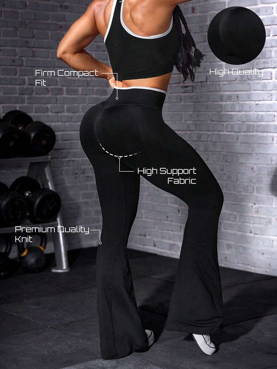 Solea Cove Women's High Waist Casual Athletic Modest Versatile Daily Travel Sports Long Pants Gym Pilates Black Summer - Black - View 1