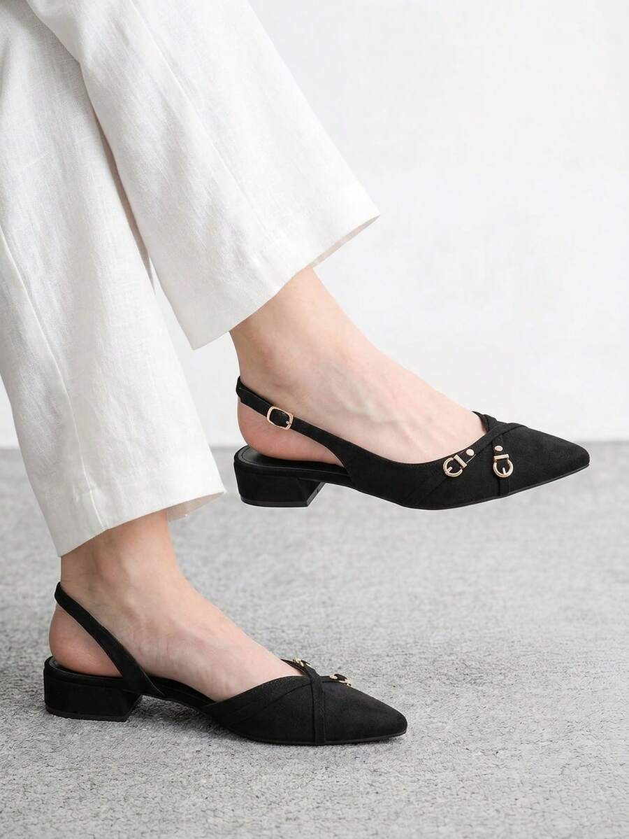 CUCCOO BIZCHIC Nuevo Diseño de Bailarinas Minimalistas de Punta Estilo Conmutador Elegantes, Adecuadas para Usar en Navidad y Primavera - Noche tranquila negra, - Ver 1