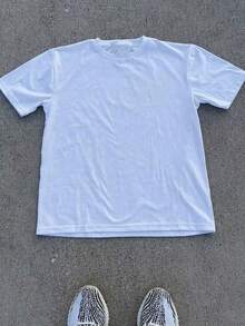 IslaSuriya Men's Plus Size Summer Casual Slogan Print T-Shirt - White - View 2