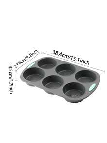 SHEIN Cetakan Kue Silikon Tahan Suhu Tinggi, Cetakan Kue Kering Qifeng, Roti Panggang, Cangkir Mafen, Cetakan Kue Anti Lengket, Cetakan Kue Panggang, Ide Kreatif - Dark Grey - View 6