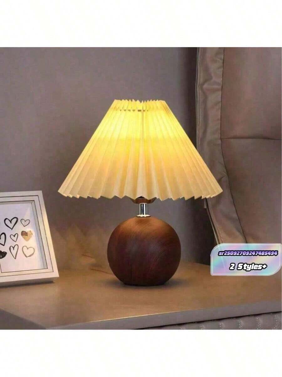 1 Piece Wooden Aesthetic Decorative Table Lamp, Usb Powered, Scandinavian Modern Retro Style, Suitable For Bedroom, Dining Room, Office, Led Light Source - Desk Lamp - View 1