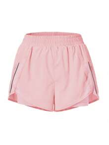 SHEIN Velisys 女款純色彈性腰休閒百搭日常旅行運動短褲 2件/包 - 彩色 - 查看 4