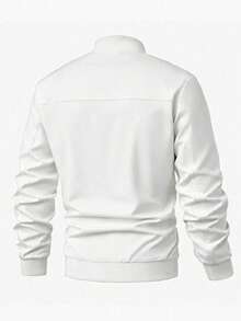 Manfinity Homme Men's Casual Versatile Jacket For Spring And Autumn - White - View 2