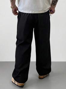 DAZY Men's Solid Black Commuter Pants For Autumn - Black - View 9