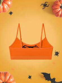 Notgurli Halloween Pumpkin Jacquard Seamless Women's Bra Summer Cute - Orange - View 2
