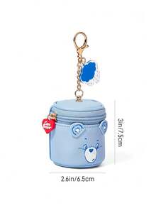 SHEIN X Care Bears Mini Coin Purse With Bear Print, Acrylic Charm & Keychain, PU Leather Storage Pouch For Earbuds Coins Jewelry,Cute Bag Accessory For Girls Daily Carry - Blue - View 7