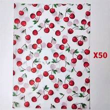 1包可愛時尚櫻桃印花禮品包裝薄紙，50*35cm薄紙，適用於禮品包裝、衣物防潮、紅酒包裝、禮盒填充、易碎品保護，生日、情人節、聖誕禮物裝飾 - 紅色車厘子 - 查看 5