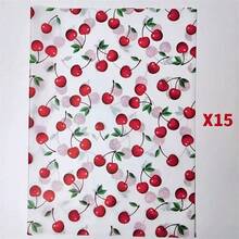 1包可愛時尚櫻桃印花禮品包裝薄紙，50*35cm薄紙，適用於禮品包裝、衣物防潮、紅酒包裝、禮盒填充、易碎品保護，生日、情人節、聖誕禮物裝飾 - 紅色車厘子 - 查看 2