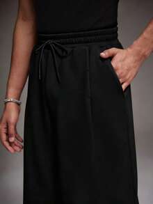 STYNVO Men's Summer Casual Versatile Solid Color Shorts - Black - View 5