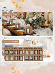20PCS Clear Window Kraft Paper Sturdy Transparent Reusable Gift Boxes With Jute Tags Twine For Christmas Wedding Birthday Party Favors Jewelry Showcase Packaging Supplies - multicolor - View 4