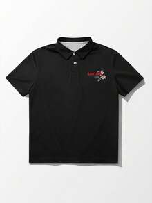 ROMWE MEN Street Life 男士賽車印花短袖休閒 Polo 衫 - 彩色 - 查看 2