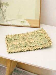 1 bộ thảm nhai cho thú cưng size S L, cotton tự nhiên bền, thấm hút, thoáng khí, giữ ấm, phụ kiện lót chuồng cho hamster, thỏ, chuột lang, dùng trong nhà và ngoài trời, thiết yếu cho mùa thu đông - Màu be - Xem 4