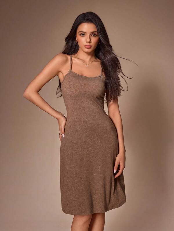 Lazeform Women's Spring/Summer Nightgown, Simple Sexy Comfortable Modal Sleeveless Camisole Dress, Wearable As Loungewear