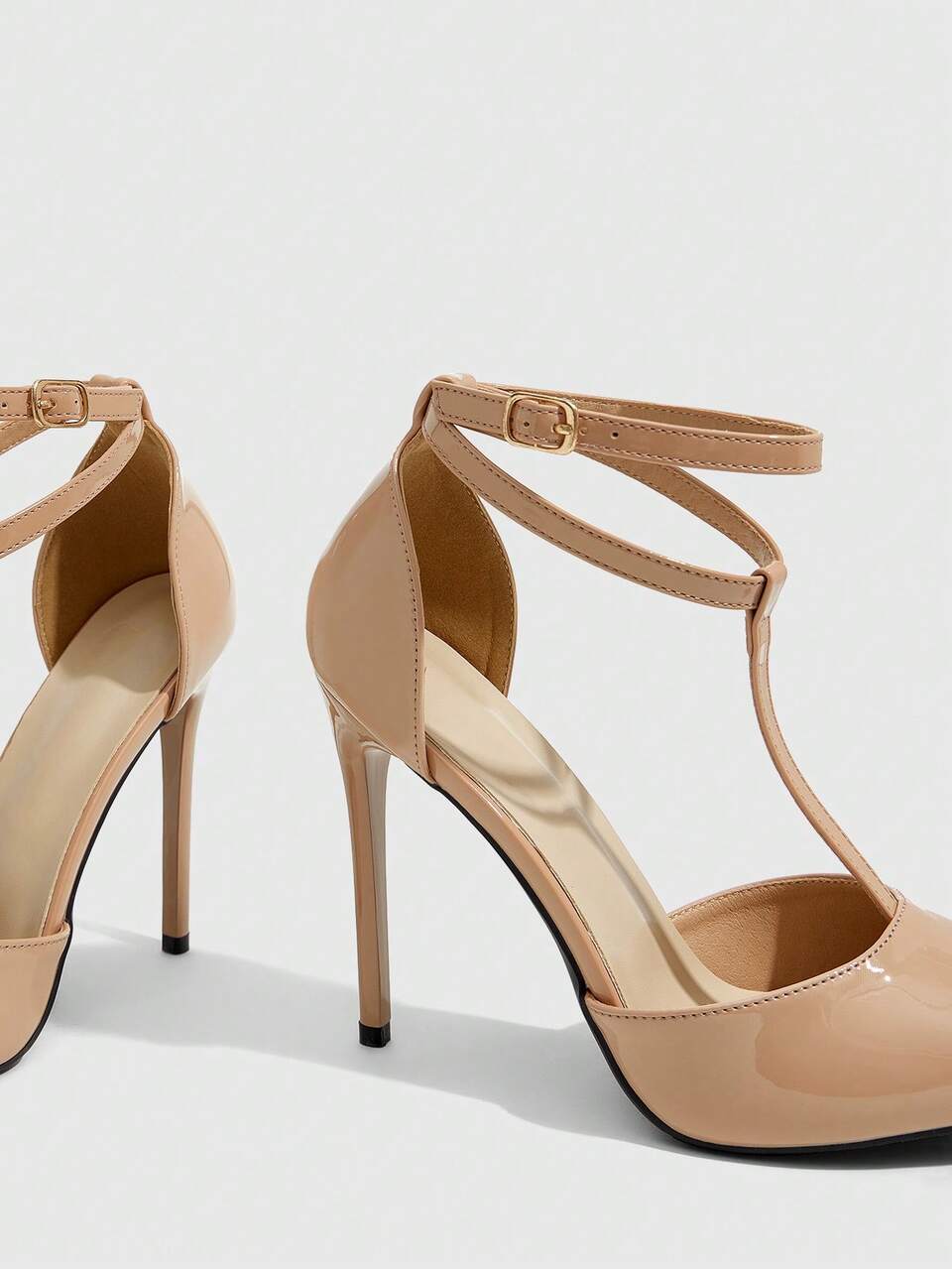 CUCCOO SZL Women Shoes Women's Apricot Pointed Stiletto Ankle Strap Women's High-Heeled Shoes Fashionable And Sexy Dinner Party Women's High-Heeled Shoes Hollow Fall Shoes