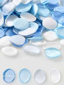 50 Pcs 100 Pcs Kelopak Bunga Sutra Campuran Biru Langit, Kelopak Mawar Buatan untuk Dekorasi Meja Tengah Pesta Pernikahan, Lamaran, dan Acara Bridal Shower. - Pencampuran warna biru langit - View 2
