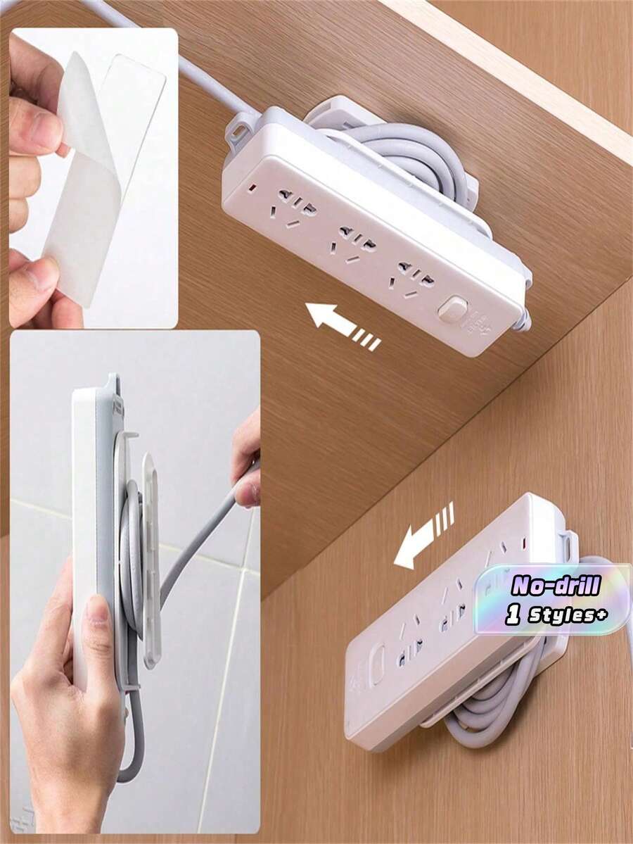 1個電源線條固定支架，現代ABS免打孔電源線條收納架，適用於居家 - 彩色 - 查看 1