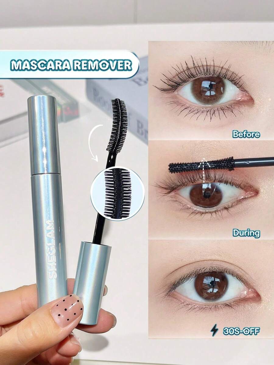 SHEGLAM Removedor De RíMel Clean Queen FáCil De Usar EliminacióN Sencilla Del RíMel Maquillaje De Ojos Suave Y No Irritante MáScara De PestañAs Para El Navidad Invierno PestañAs - Removedor de tinta - Ver 1