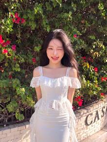 SHEIN MOD White Off-Shoulder Romantic Vintage Blouse With Ruffled Hem For Women Graduation Concert Women White Top - White - View 5