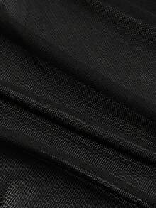 SHEIN MOD V领系带喇叭袖百搭上衣，适合乡村、海滩度假、下午茶、优雅场合、舞会、情人节、夜店、背心、嘉年华服装等多种场合，长袖设计，春夏百搭，波西米亚风、西部风，派对上衣，约会之夜等各种场合。 - 黑色 - 查看 5